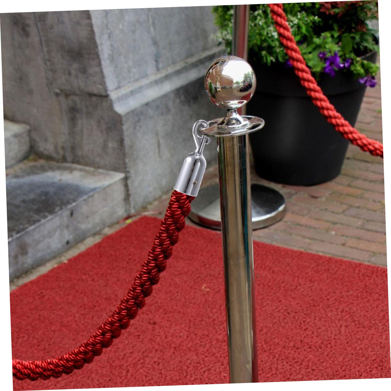 FUNOMOCYA 2pcs Barrier Hooks Aluminum Alloy Seat Velvet Lanyard Hook Silver