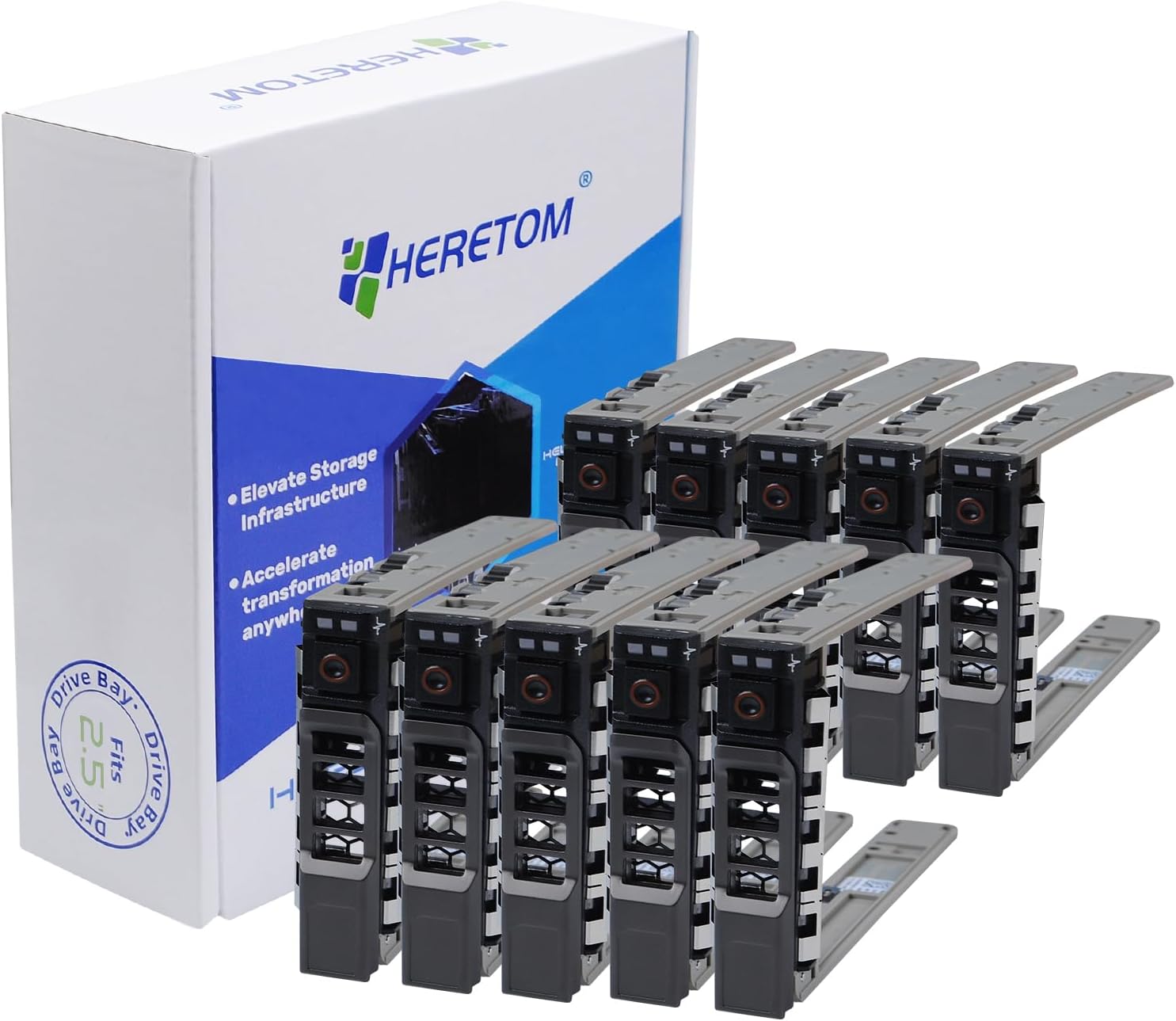10PCS,2.5" Hard Drive Caddy Tray for Dell PowerEdge Server - T440 T640 R330 R430 T430 R630 T630 R730 R730XD R830 R930 for G176J and 0G176J