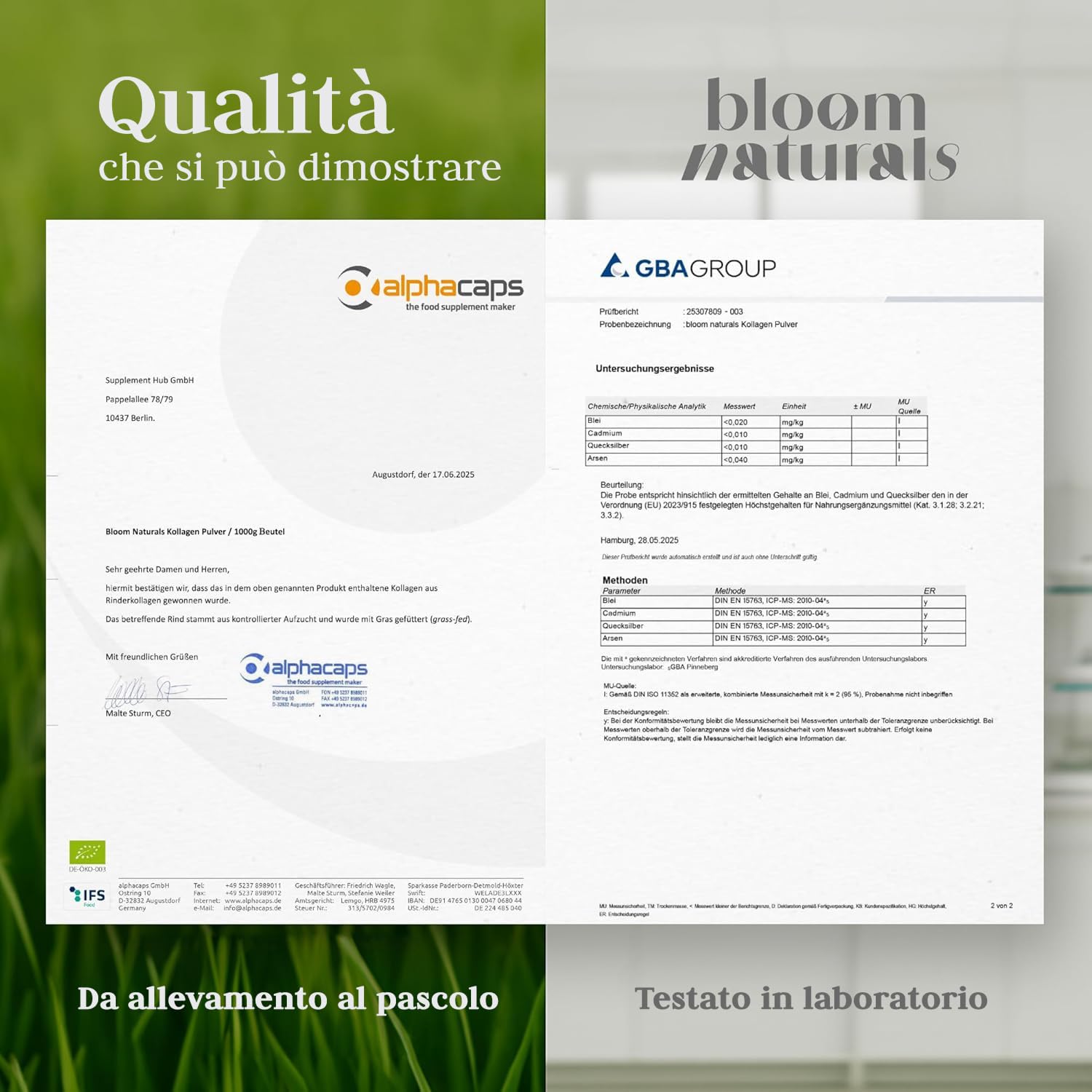 Collagene Idrolizzato in Polvere – 1,5 kg (100 Porzioni) – Collagene Polvere | Idrolizzato di collagene, insapore, prodotto in Germania, testato in laboratorio