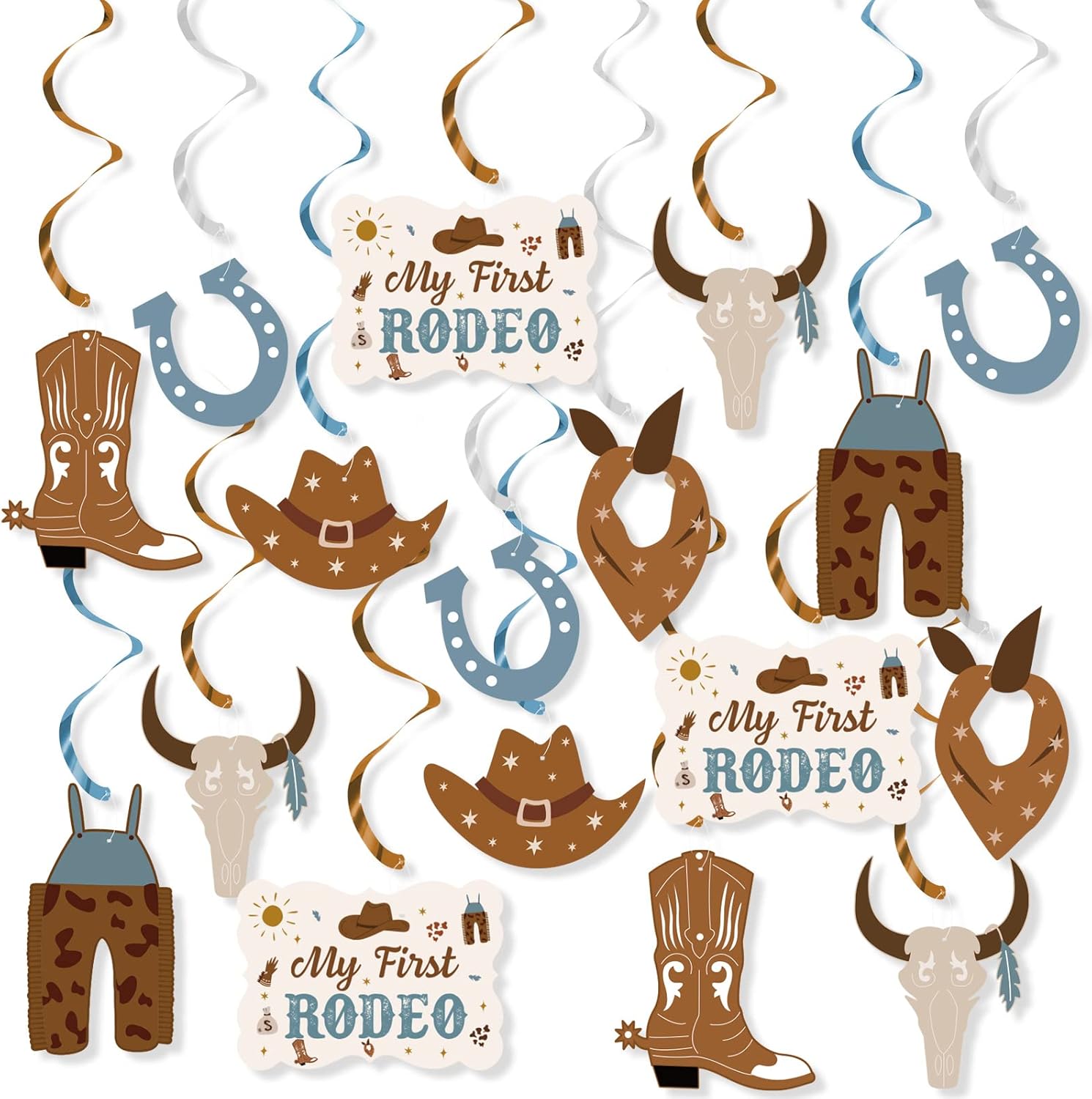 Cowboy 1st Birthday Hanging Decorations, My First Rodeo Birthday Decoration Western