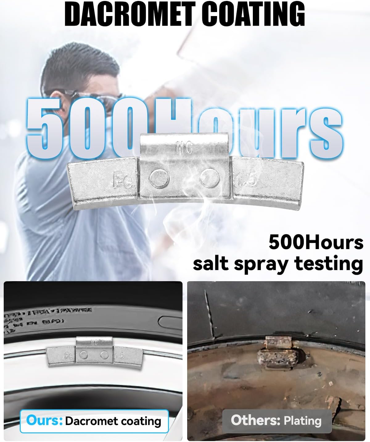 MC-Series Clip on Wheel Weights Assortment, 0.25OZ/0.5OZ/0.75OZ/1.0OZ, 15PCS/Style, 1.25OZ/1.5OZ/2OZ/2.5OZ, 5PCS/Style, Total 80Pcs