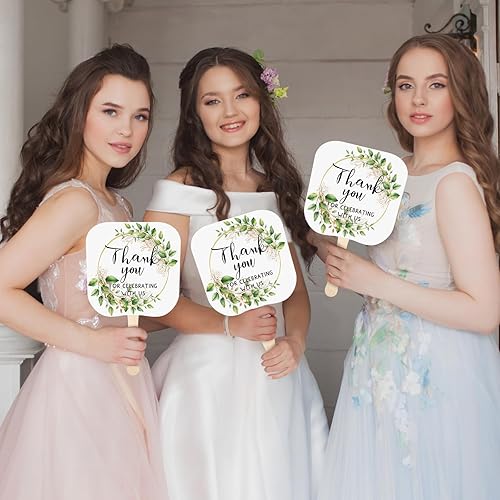 Vista 4 de Tradder 100 abanicos de mano religiosos religiosos para iglesias cristianas, abanicos de mano religiosos, abanicos de papel grueso con mango