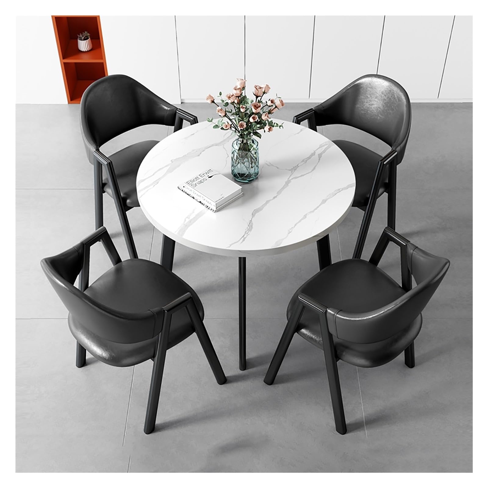 Oficina Sala De Recepción Mesa Club Cocina Mesa De Comedor Juego For 4,Juego De Mesa De Comedor,Mesa De Cocina Y Sillas,Ahorro De Espacio,For Comedor,Cocina,Restaurante Y Sala De Estar ( Color : Black