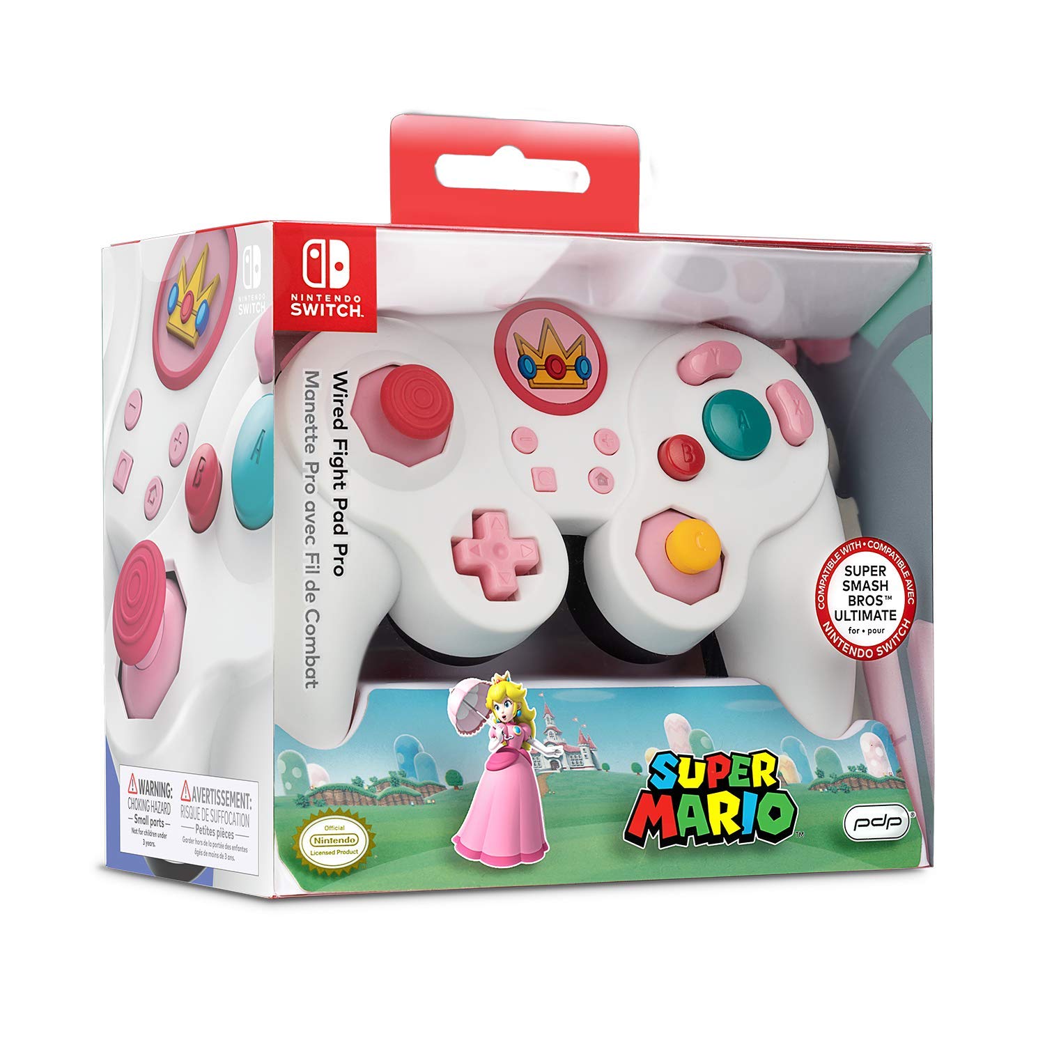 Manette filaire pour Nintendo Switch - Peach Super Smash Bros