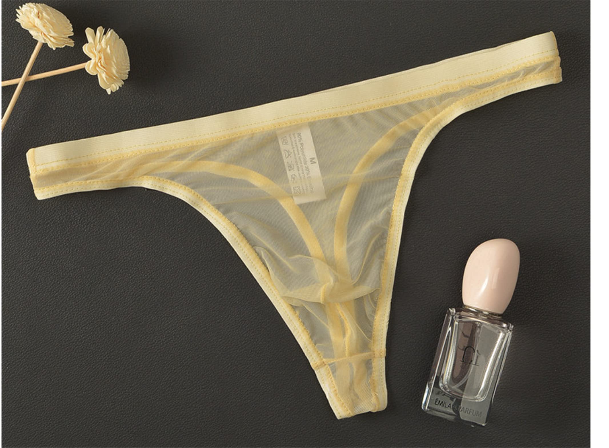 Mini Perizoma Erotico da Uomo con Perizoma Perizoma a Vita Bassa Trasparente e Traspirante Perizoma Tanga Mutande