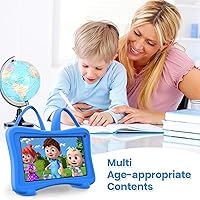Vista 4 de Tableta infantil de 7 pulgadas con WiFi, YouTube, cámara dual, pantalla táctil, control parental, tableta infantil para niños y niñas