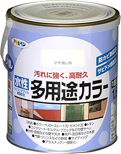 アサヒペン 塗料 ペンキ 水性多用途カラー 1.6L ツヤ消し白 水性 多用途 艶消し 1回塗り 高耐久 汚れに強い 無臭 防カビ サビドメ剤配合 シックハウス対策品 日本製商品画像