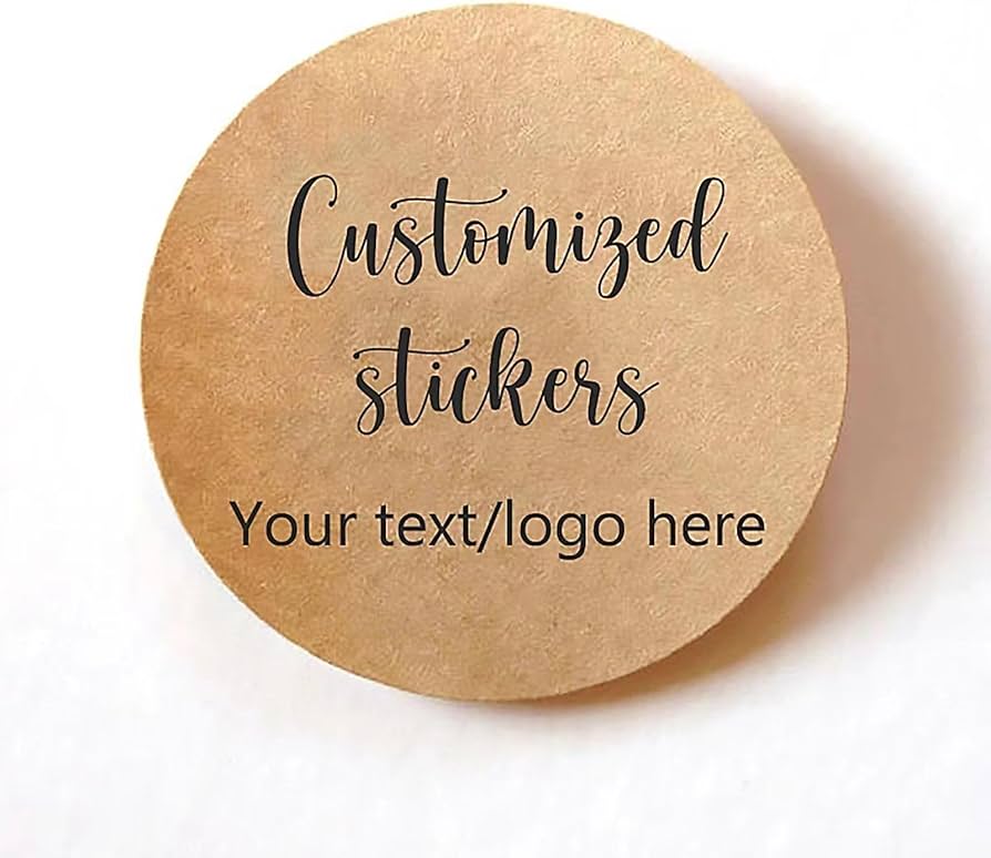 Custom Kraft Labels, Custom Kraft Stickers, Text Kraft Stickers, Kraft