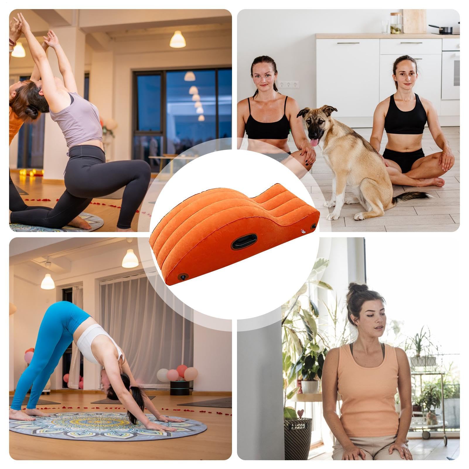 Yoga Chaiselongue Stuhl – Aufblasbare Yoga-Trainingsliege | Faltbarer Pilates-Stuhl, Übungsstützsofa für Heimstudio, Reisen, bequeme Rückenstütze für Entspannung und Flexibilität
