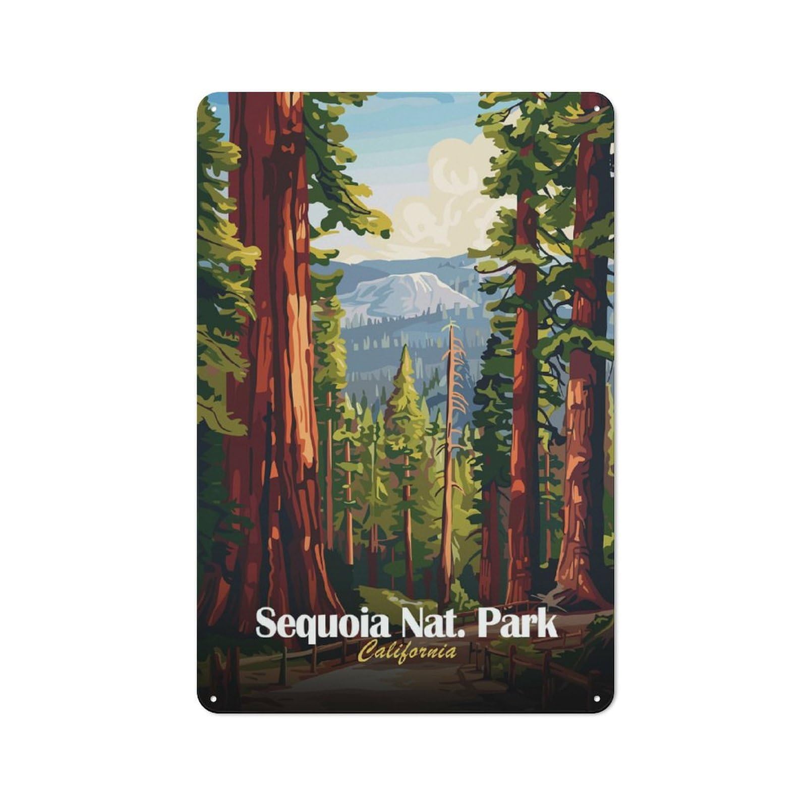 Junmoney Style-17 Modern Vintage Sequoia National Park Office Metal Sign 30X20cm, Creative Space Decor For Hobby Room, Office, Lounge Or Living Room