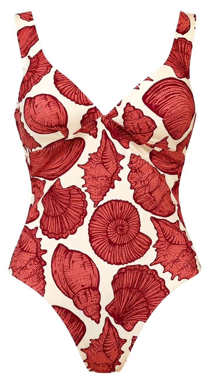 GISELA - Costume da bagno in schiuma rimovibile, senza ferretto, tessuto high-tech e stampa, con scollatura pronunciata sulla schiena e sul petto, poliammide