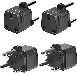 4 PCS UK to South Africa Plug Adapter Type M UK to South Africa Travel Adapter Converter Plug, UK Travel Adapter for South Africa, Namibia, Swaziland, Lesotho, Botswana, Mozambique, Bhutan, Nepal