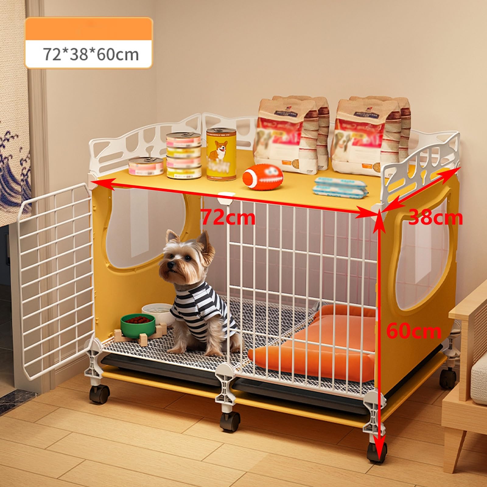 Amazon.co.jp: KOMFGT DIY メタルワイヤー 犬用クレート 取り外し可能