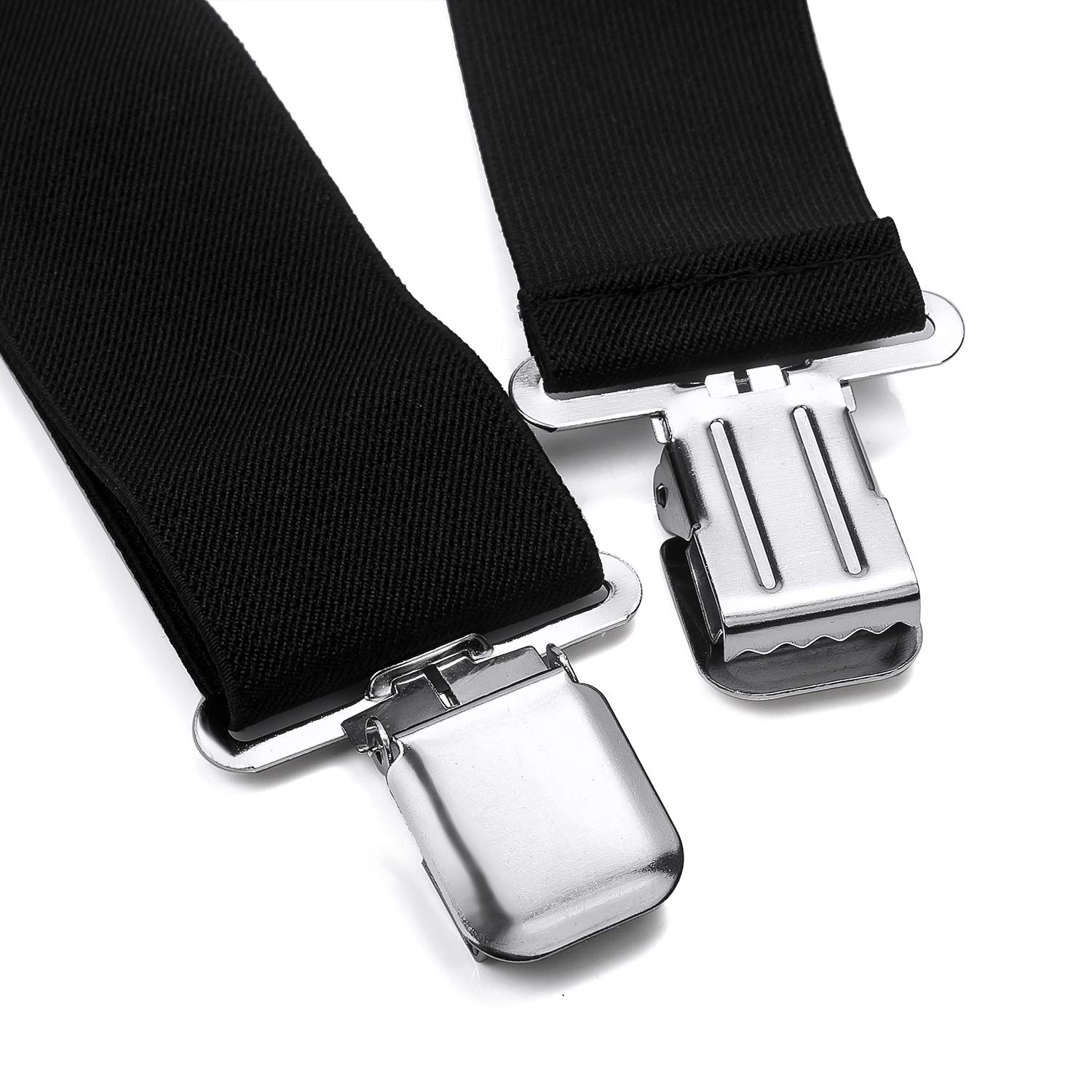 Bretelles pour homme, 5 cm de large avec 4 clips en métal très solides, en forme de X, taille unique, réglable et élastique, café, taille unique