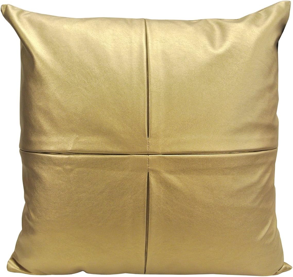 Quadro Gold by Artistic Linen Metallic Printed Decorative Throw Pillow, 18 x 18", Gold