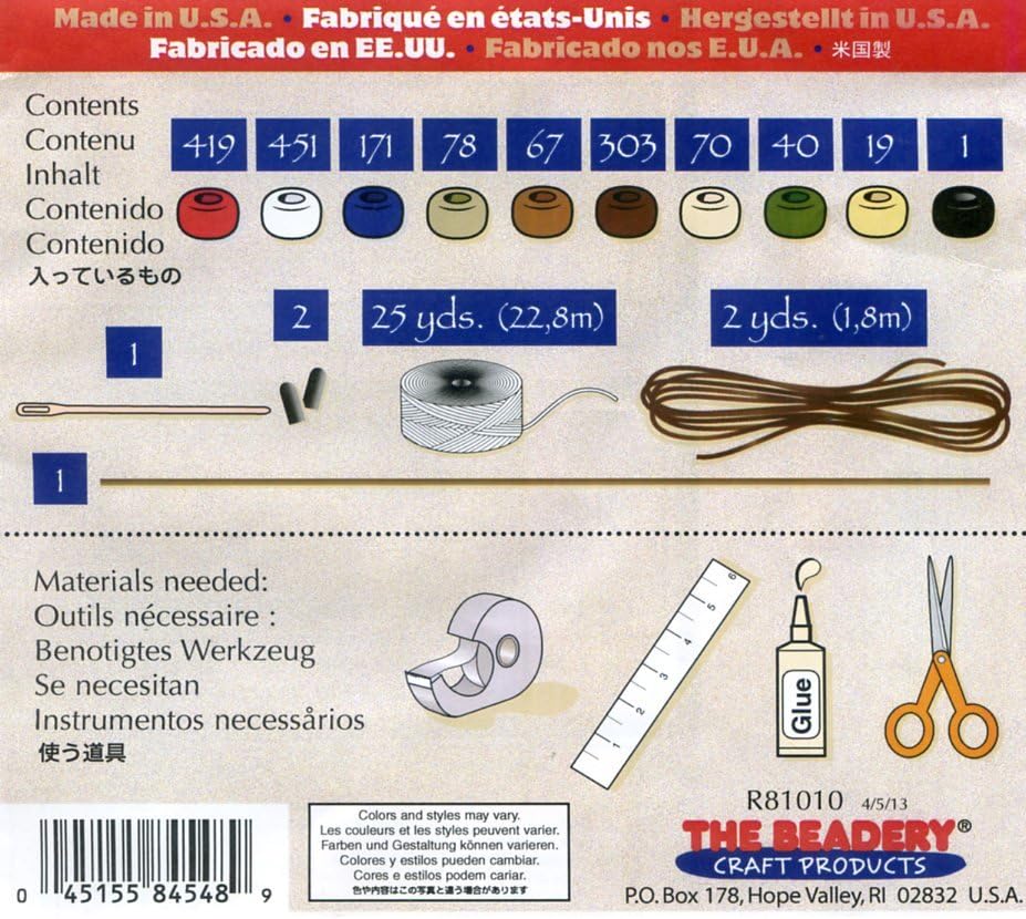 American Pride Beaded Banner Kit The Beadery 5189 Pony Beads
