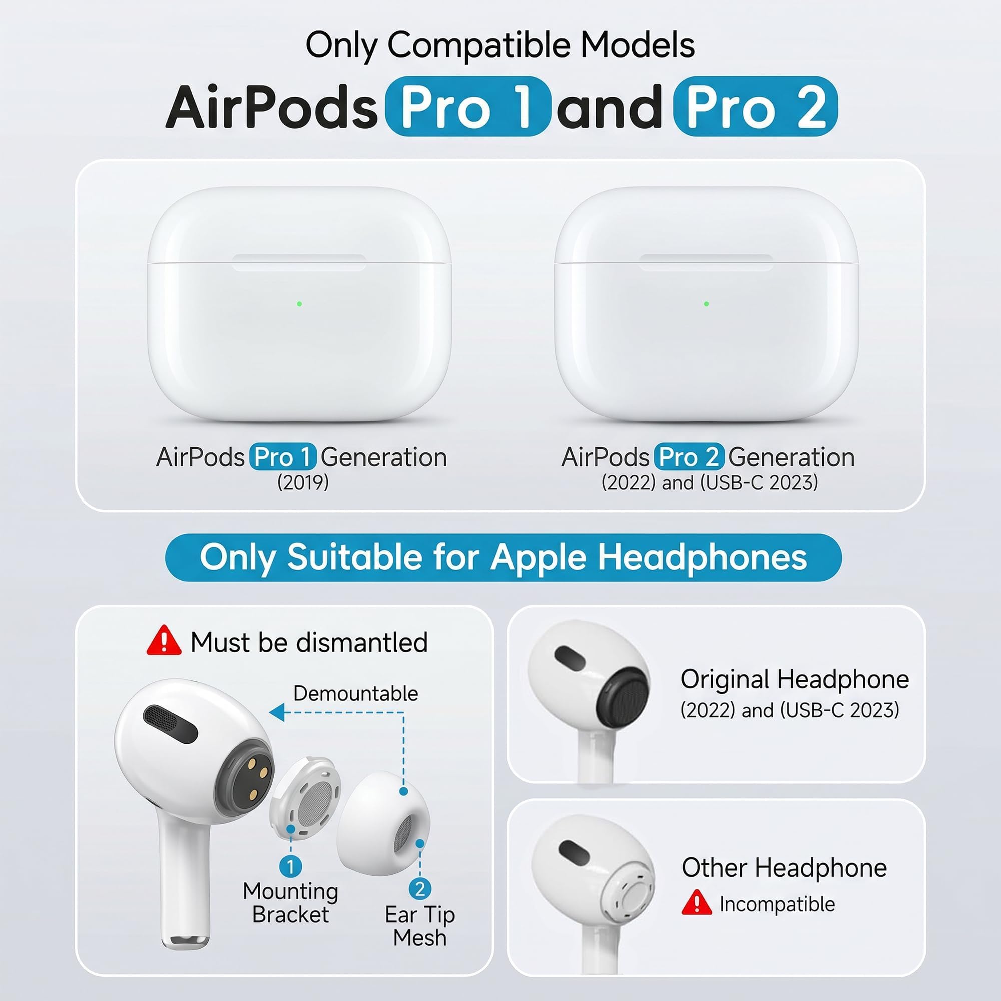 AirPods Pro2 本体・充電ケース・イヤーチップ Amazon | Vsagier 交換用イヤーチップ 4組 AirPods ProとAirPods Pro 2