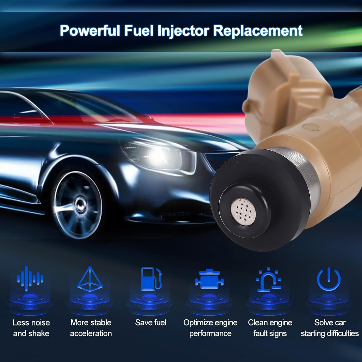 Fuel Injectors Pack of 4 12 Holes Compatible with Subaru Impreza 2005-2011 Forester 2005-2010 for Saab 9-2X 2005-2006 2.5L