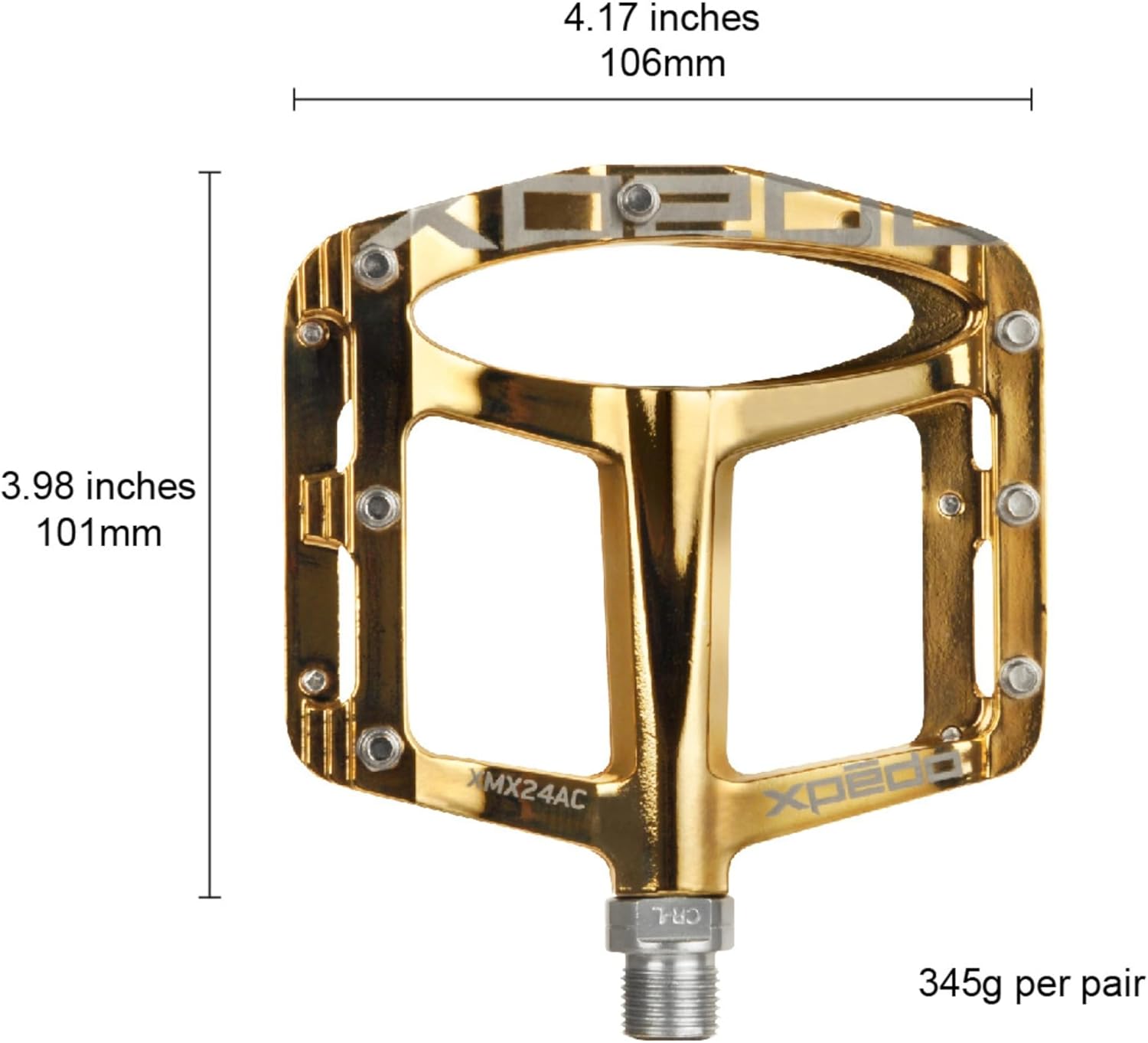 Xpedo Spry Flat Bicycling Pedals | Magnesium Body, 11mm Low-Profile, 106x100mm Platform, 28 Steel Replaceable Pins | MTB Trail/Enduro