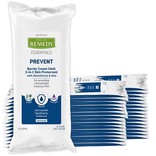 Paños protectores para la piel Aloetouch, Medline MSC095223, con Dimethicone, de 8 pulgadas x 8 pulgadas (paquete de 216), 240