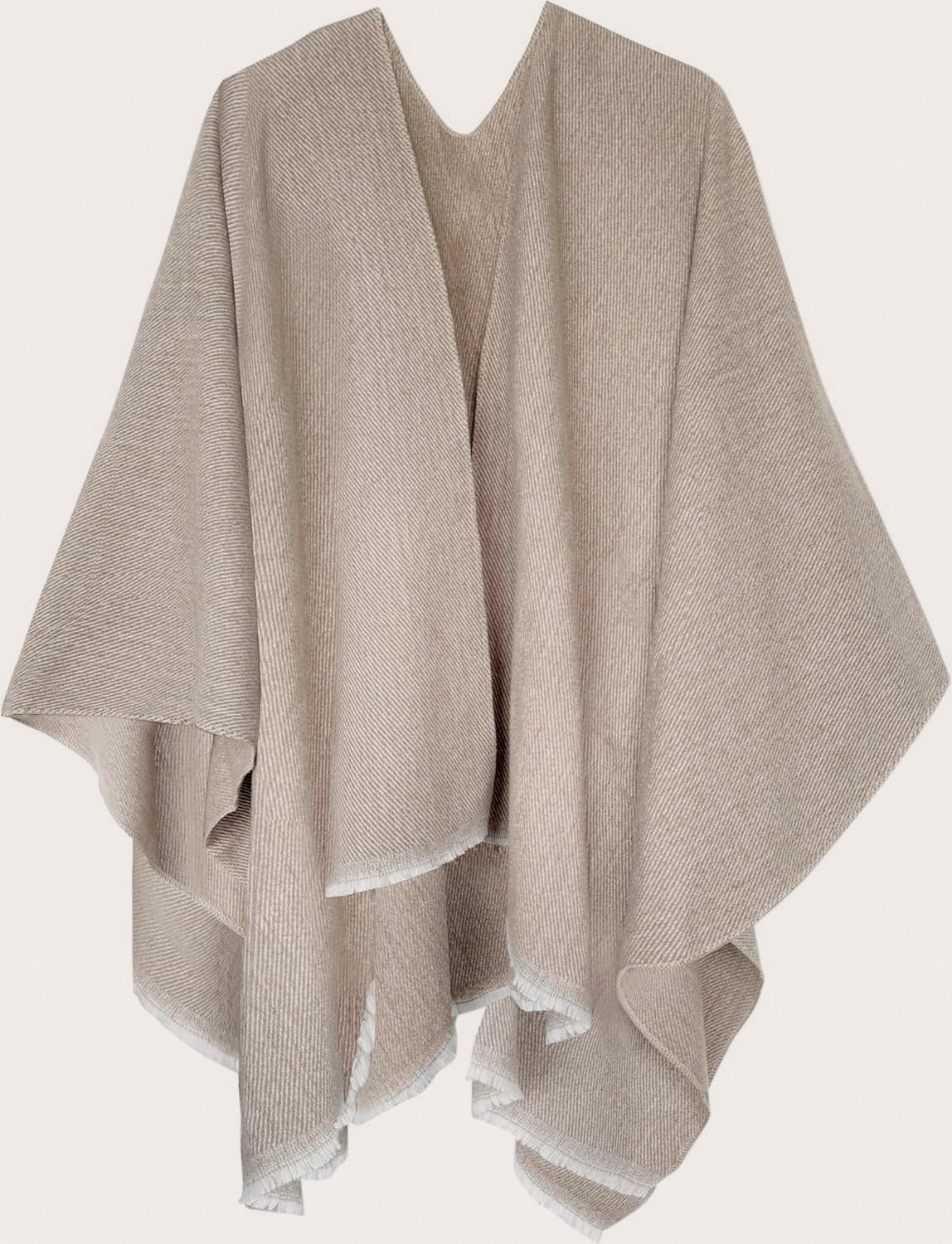 Shmily Girl Poncho Femme Tricot Cape Réversible Couverture Elégante Epaule Chaude Echarpe Tricotée Manteau pour Printemps Automne