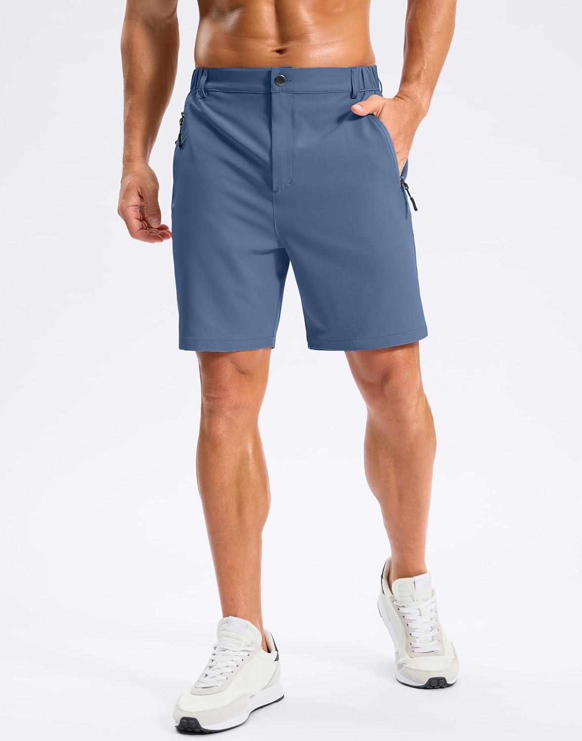 Pudolla Mens Hiking Shorts 5"/7"/9" Lightweight Quick Dry Casual Golf Shorts for Men Work Fishing with 3 Zipper Pockets - Image 2