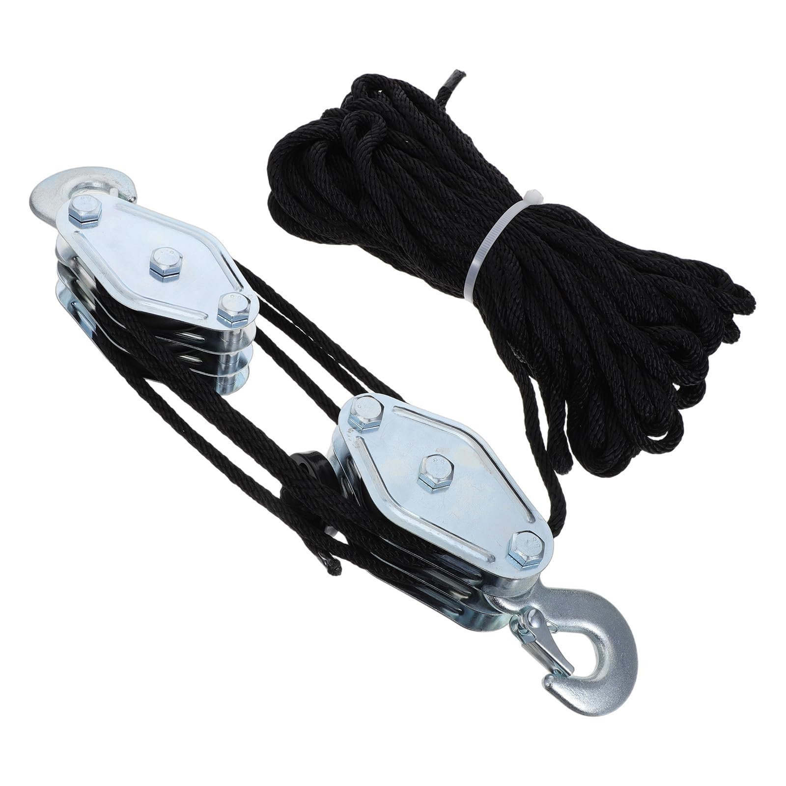 YARNOW Sistema de Polea de Garaje para Polipasto de Cuerda con Capacidad de 2200 Lb, Acero Aleado y Polietileno, Suave Adecuado para Almacenes y Equipos de Caza