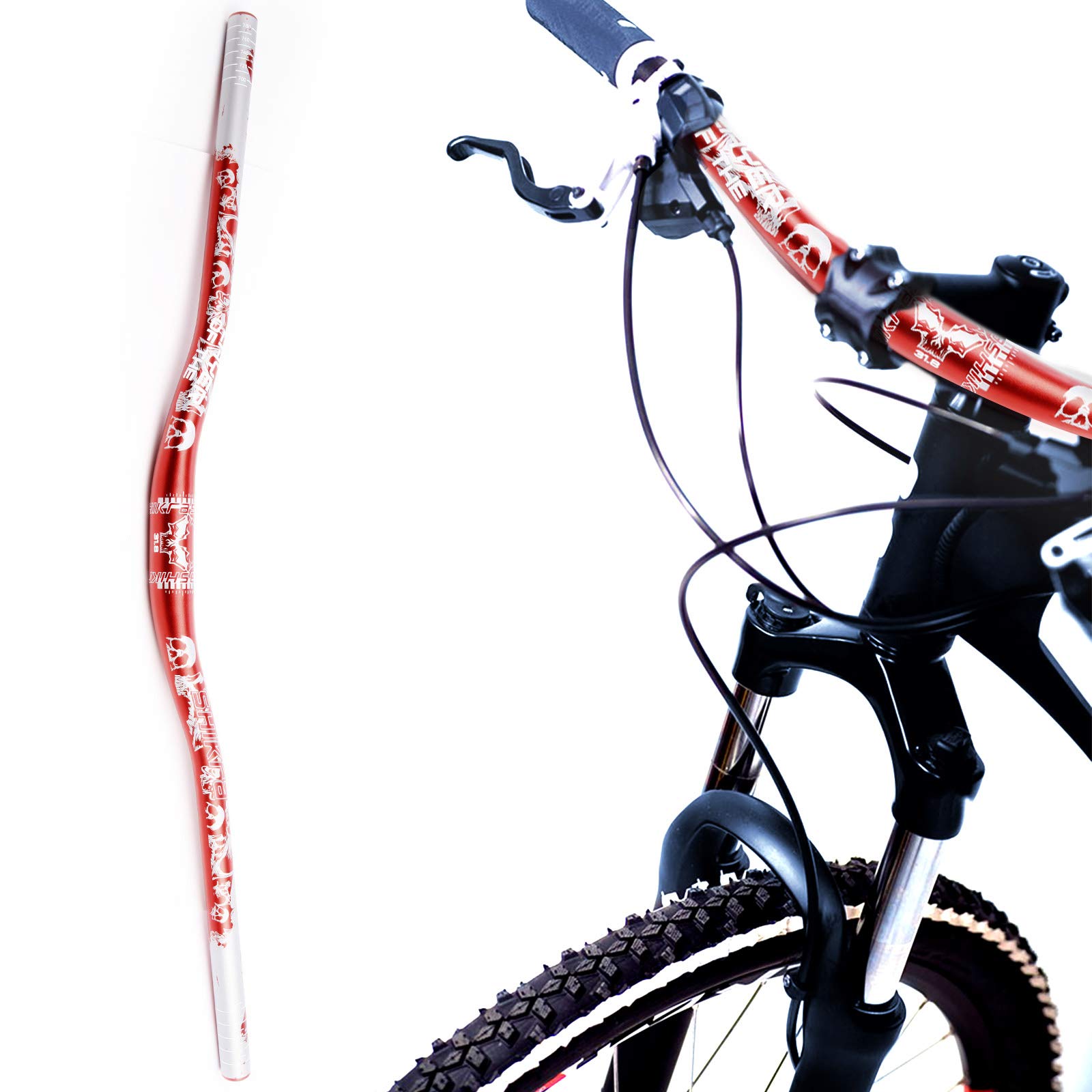 MTB Extra Long Handlebar, Mountain Bike Handlebar 780mm Riser Bar  Extra Long MTB Handlebar Fit for Most Bicycle, Road Bike, BMX, Fixie Gear