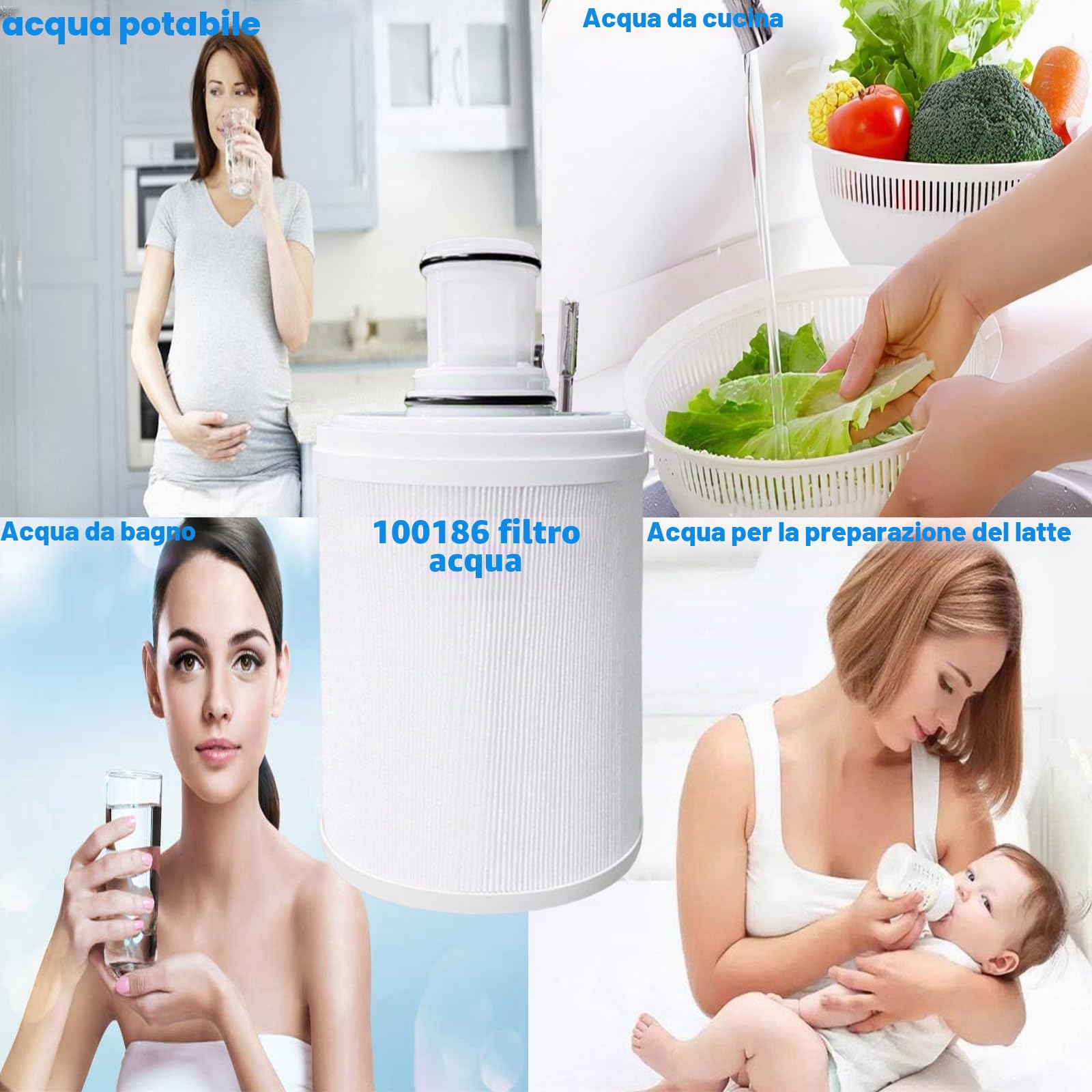1 confezione 100186 filtro dell'acqua di ricambio compatibile con Amway espring 100186 cartuccia filtro acqua, scatola cartuccia a carbone attivo UV con prefiltro, filtrazione ad alta efficienza per