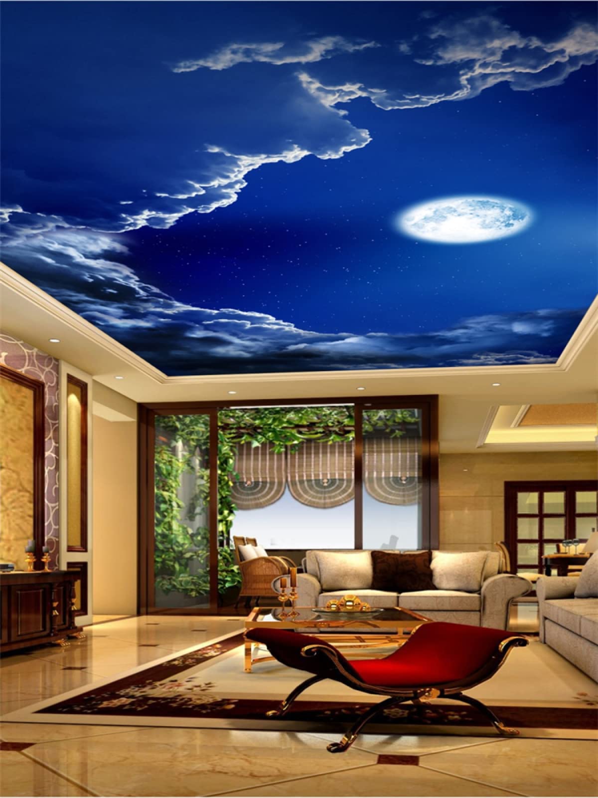 FLFK Autocollant pour porte - Papier peint mural à coller et décoller