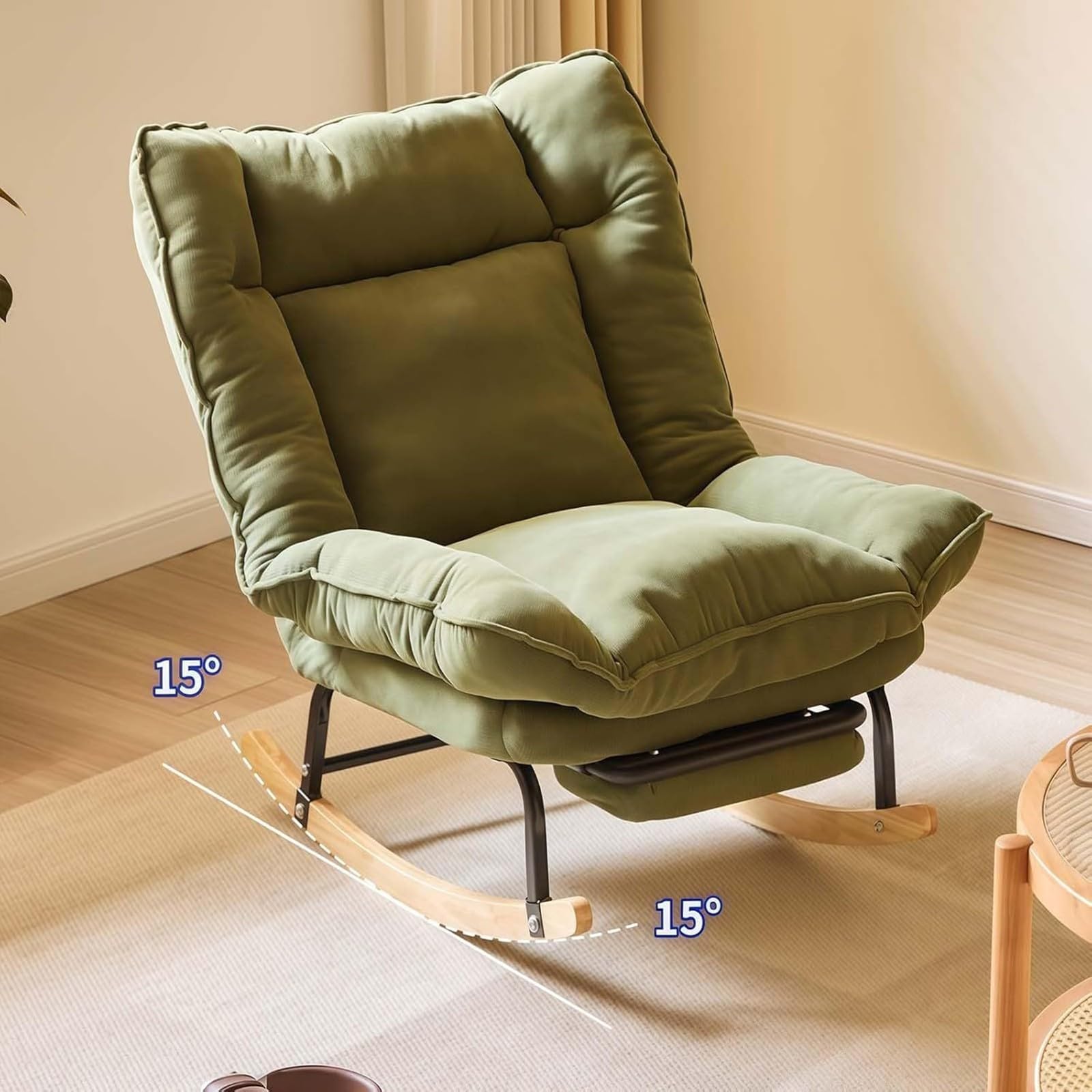 Comoda sedia a dondolo con schienale regolabile, traspirante, Zero Gravity, per esterni, giardini, salotti, camere da letto e balconi