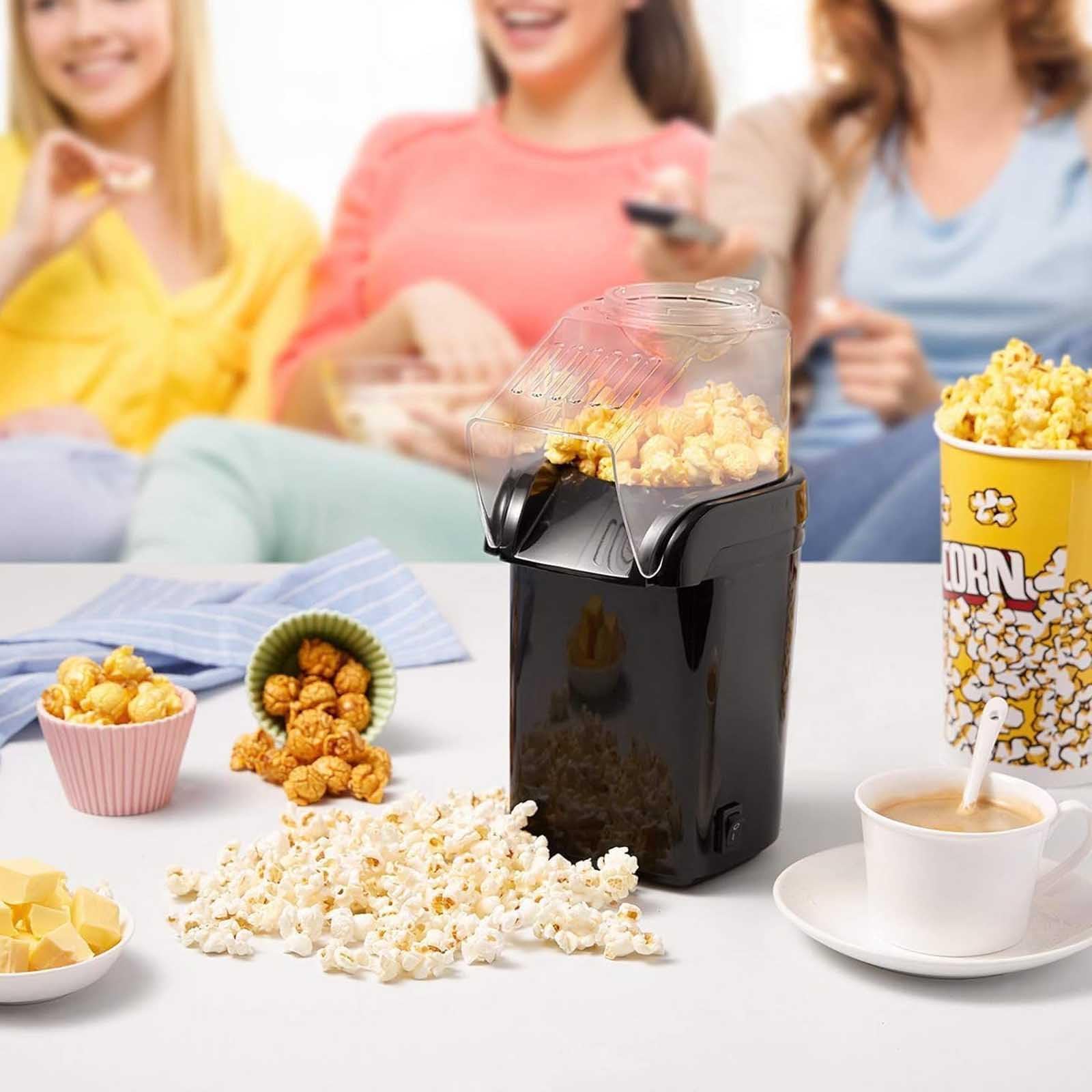 Macchina per popcorn ad aria calda, macchina per popcorn senza olio 2 minuti Qucik Popping, macchina per popcorn elettrica da 1200 W, macchina per popcorn per serate di cinema, feste e home cinema