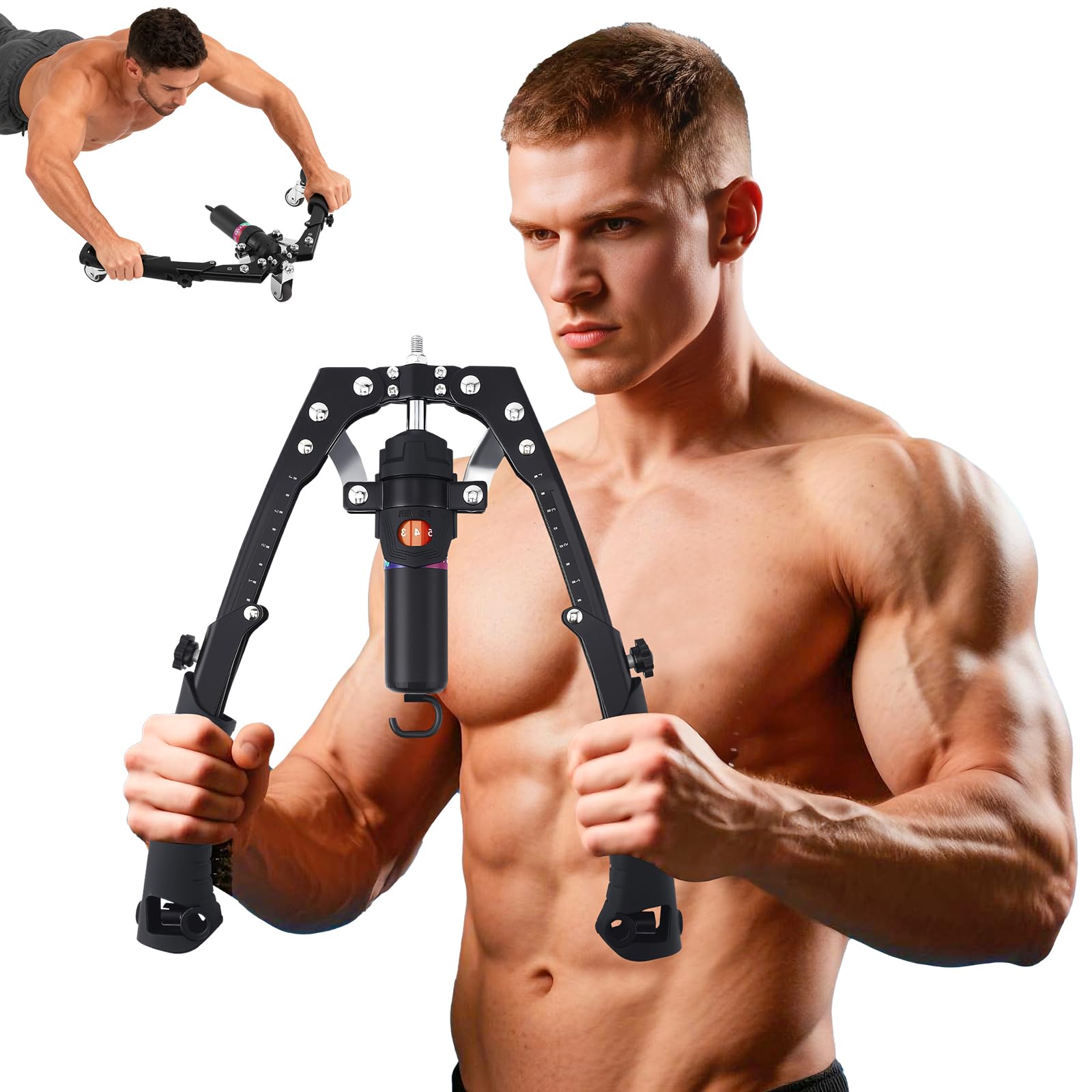 Power Twister 2 In 1, Pettorali Attrezzi Palestra Casa, 10 ~ 200 kg, Esercizi per Petto, Braccia, Spalle, Addominali e Schiena, Trainer Portatile per Body: Casa, Viaggio, Outdoor