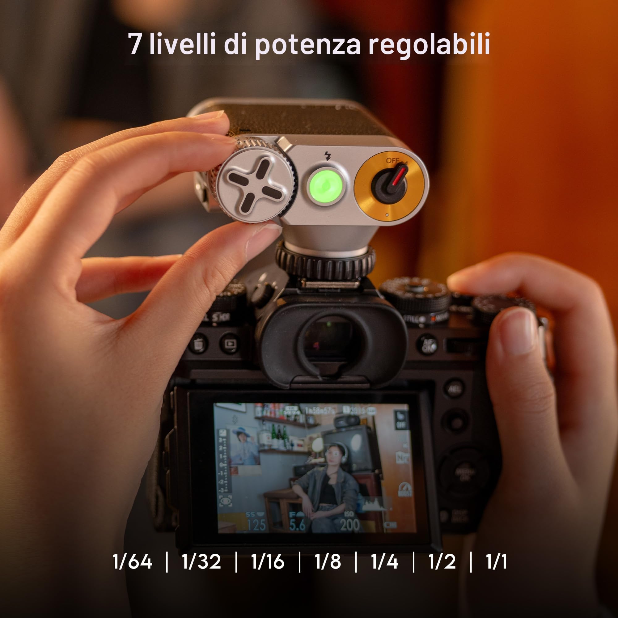 VILTROX Retro Speedlite GN12 Flash per Fotocamera 7 Livelli di Potenza 800mAh S1/S2 Sony Fujifilm Canon Olympus