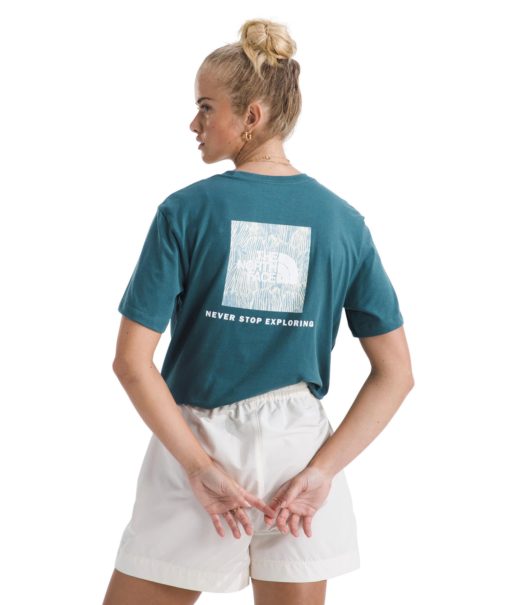 The North Face Women's Evolution Box NSE Fill Short-Sleeve Tee | Regular Fit Cotton Shirt with Logo Graphic, Set-in Sleeves & Durable Ribbing