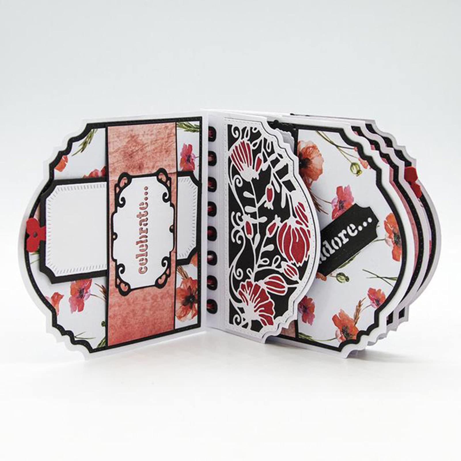 Fustelle Per Goffratura Floreali In Acciaio - Set Per Scrapbooking E Biglietti Fai Da Te, 15,5x10,8 Cm