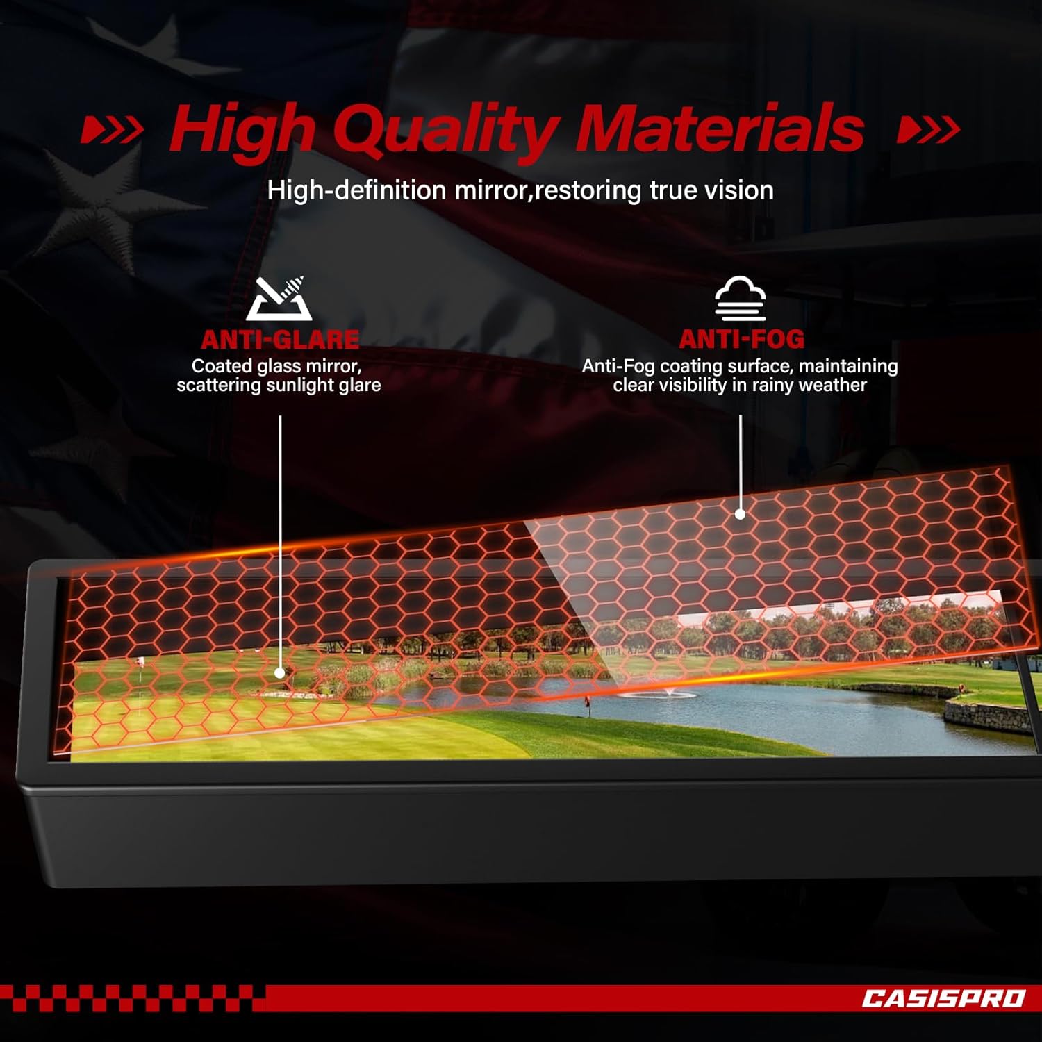 Universal Golf Cart 4 Panel Rear View Mirror for EZGO Yamaha Club Car, Wide Angle Golf Cart Mirrors, No Blind Spots - Image 5