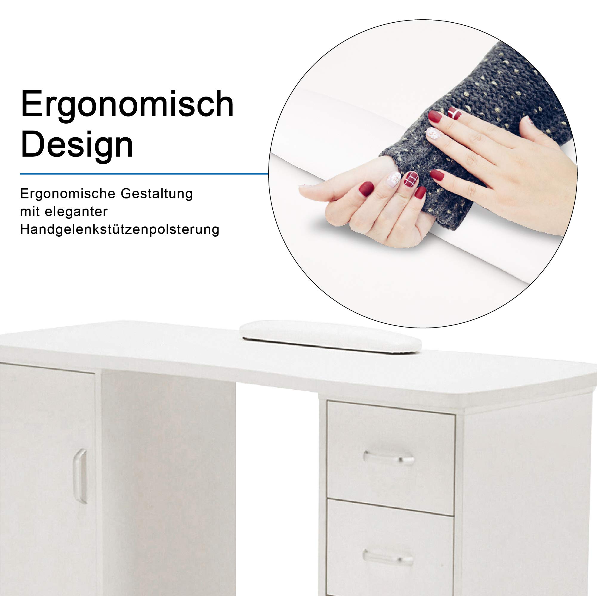 Barberpub Studiotisch Manikürtisch Nageltisch 0600-1 Weiß