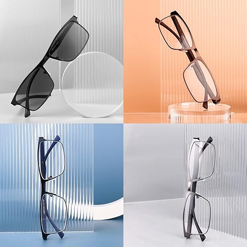 Miniatura 7 de Paquete de 4 lentes de lectura para hombres, lentes de computadora con bloqueo de luz azul, lectores de marco completo, antirrayos UV, fatiga