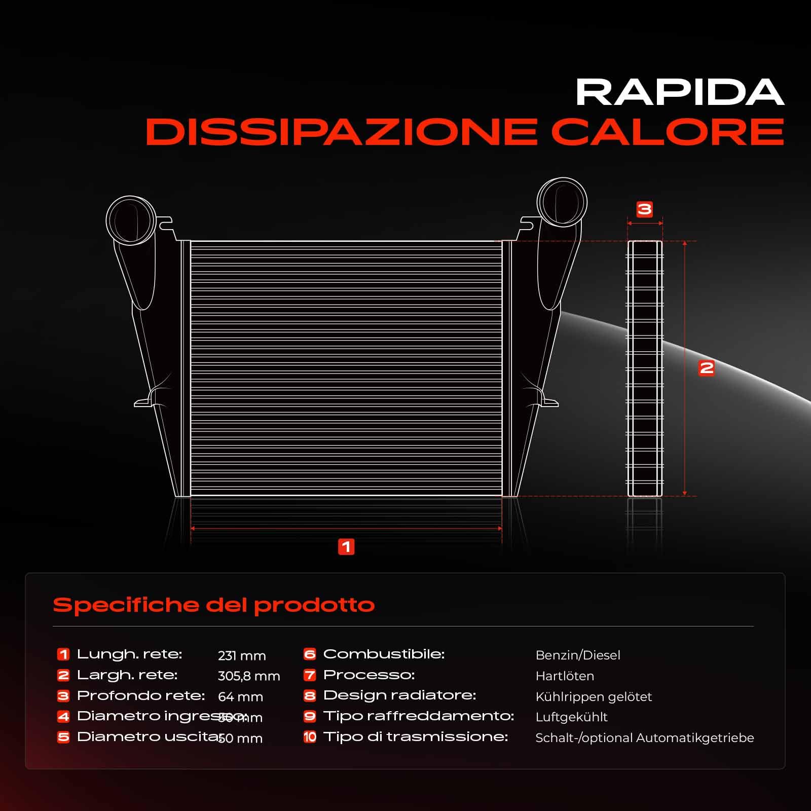 Frankberg Intercooler Compatibile con Santa Fé II CM 2.2 CRDi 4x4 Santa Fé II CM 2.2 CRDi Santa Fé II CM 2.2 CRDi GLS Santa Fé II Furgone/SUV CM CRDi 4x4 Santa Fé II CM 2.2 CRDi GLS 4x4 28271-27800