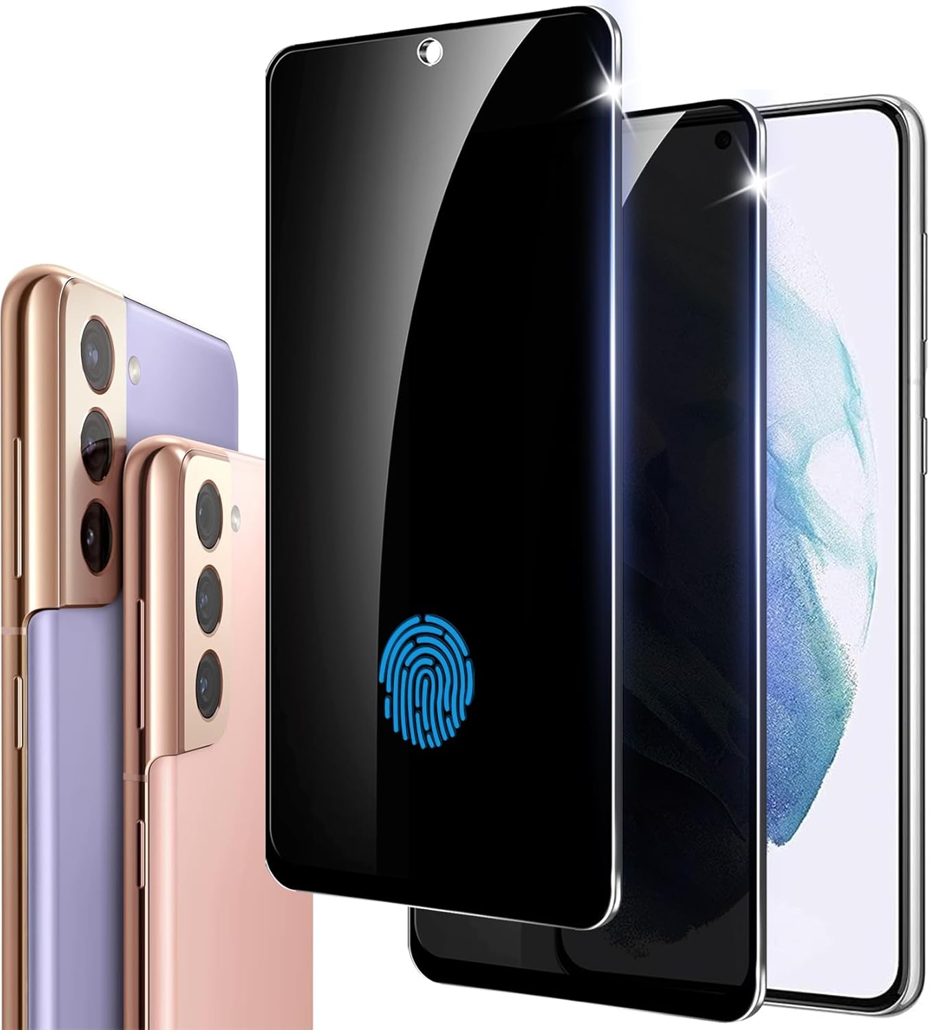 【2+1 Pack】Samsung Galaxy S21 Privacy Screen Protector【Support