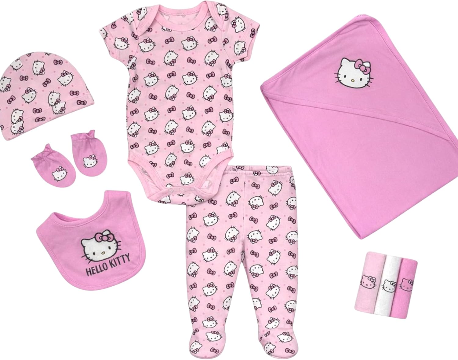 Hello Kitty Baby Girls 10-Piece Layette Set with Blanket – Newborn Baby Clothes Infant Outfit Set