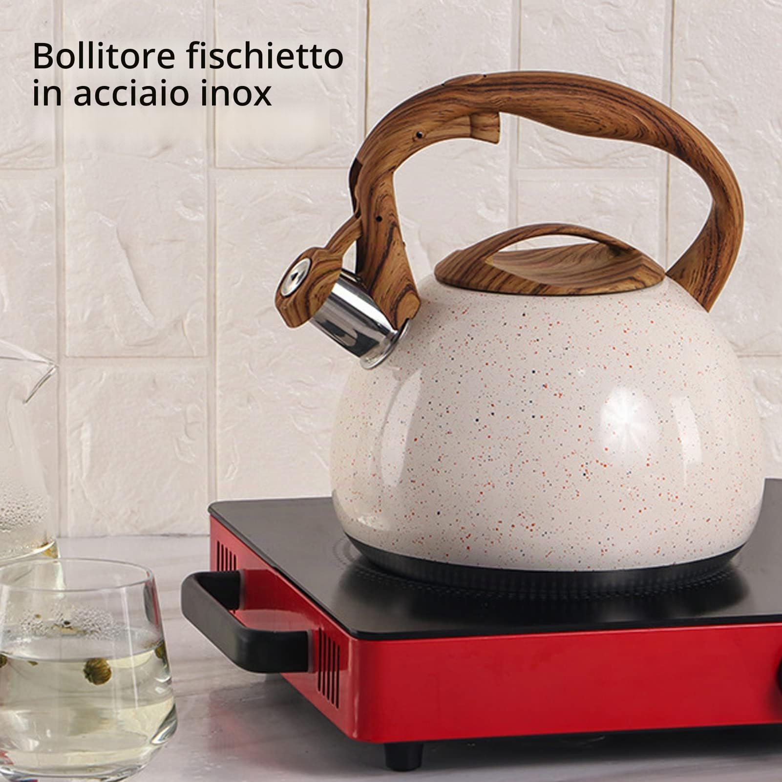 Bollitore da tè con fischio da 3 litri, bollitore a fischio, bollitore da tè con fischio Bollitores con in acciaio inossidabile per uso domestico di grande capac
