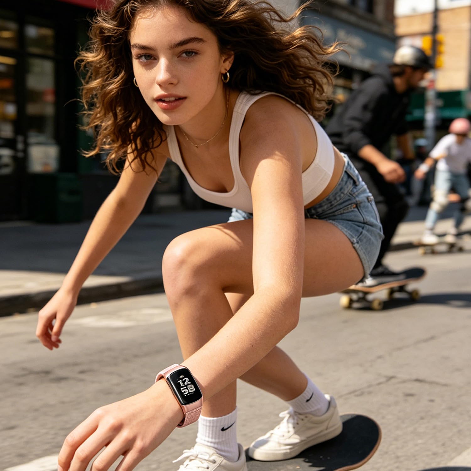 Elastyczne Nylonowe Pasek Dotyczy Fitbit Charge 6 Miękki nylonowy Sportowe Pasek,kompatybilny Fitbit Charge 5 Unisex