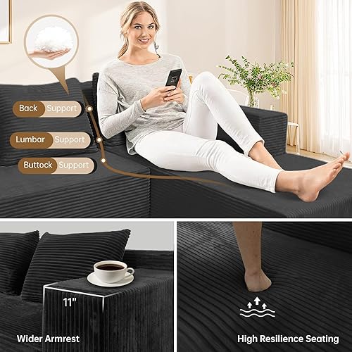 Miniatura 79 de ANONER - Sofá cama plegable, con almohada, tamaño individual, color gris claro Gris claro,Gris oscuro,Verde oscuro,Peluche gris oscuro