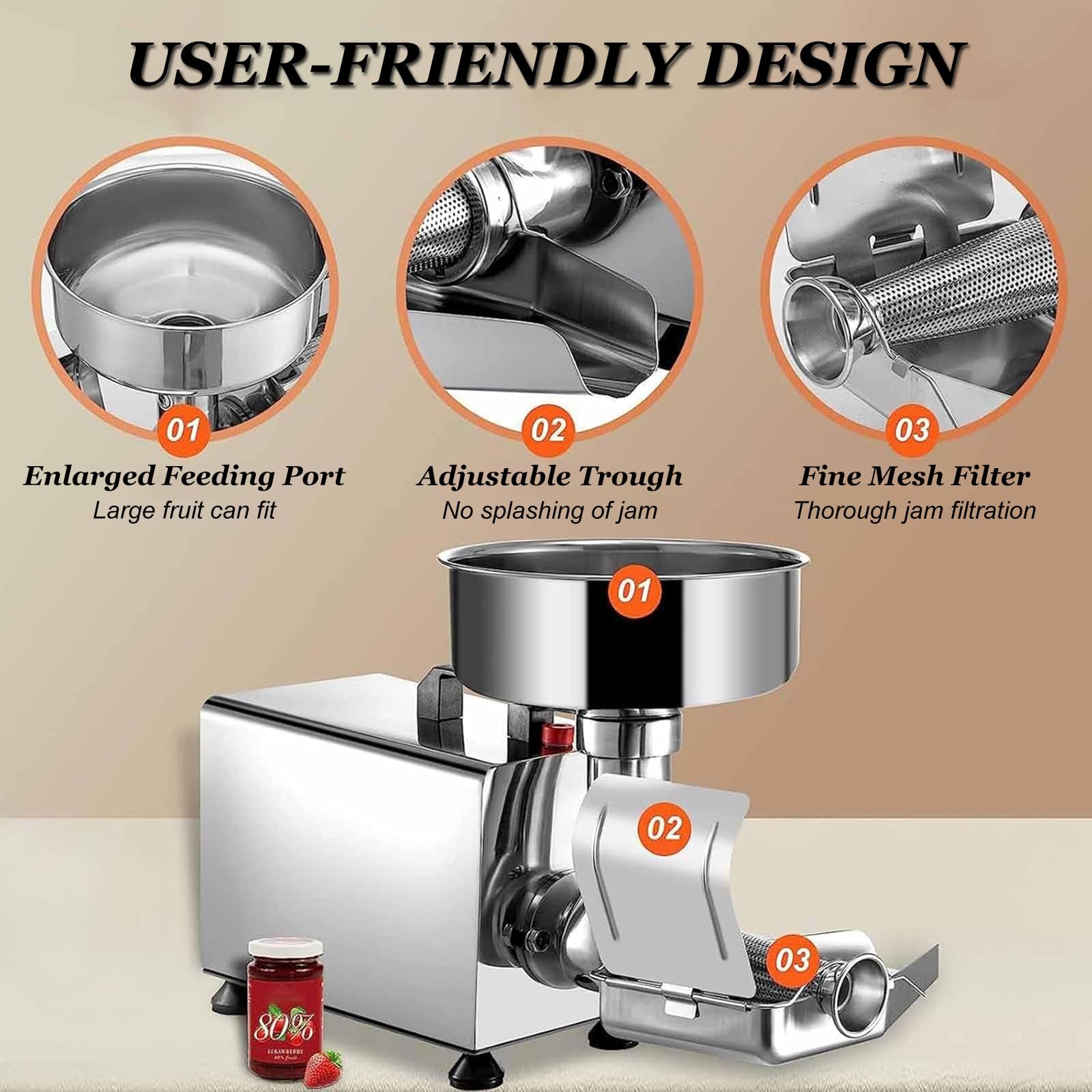 110/220V 370W Auto Tomato Sauce Maker, Macchina Elettrica Per Salsa Di Pomodoro, Purea Di Mele, Purè Di Patate, Marmellate,220V
