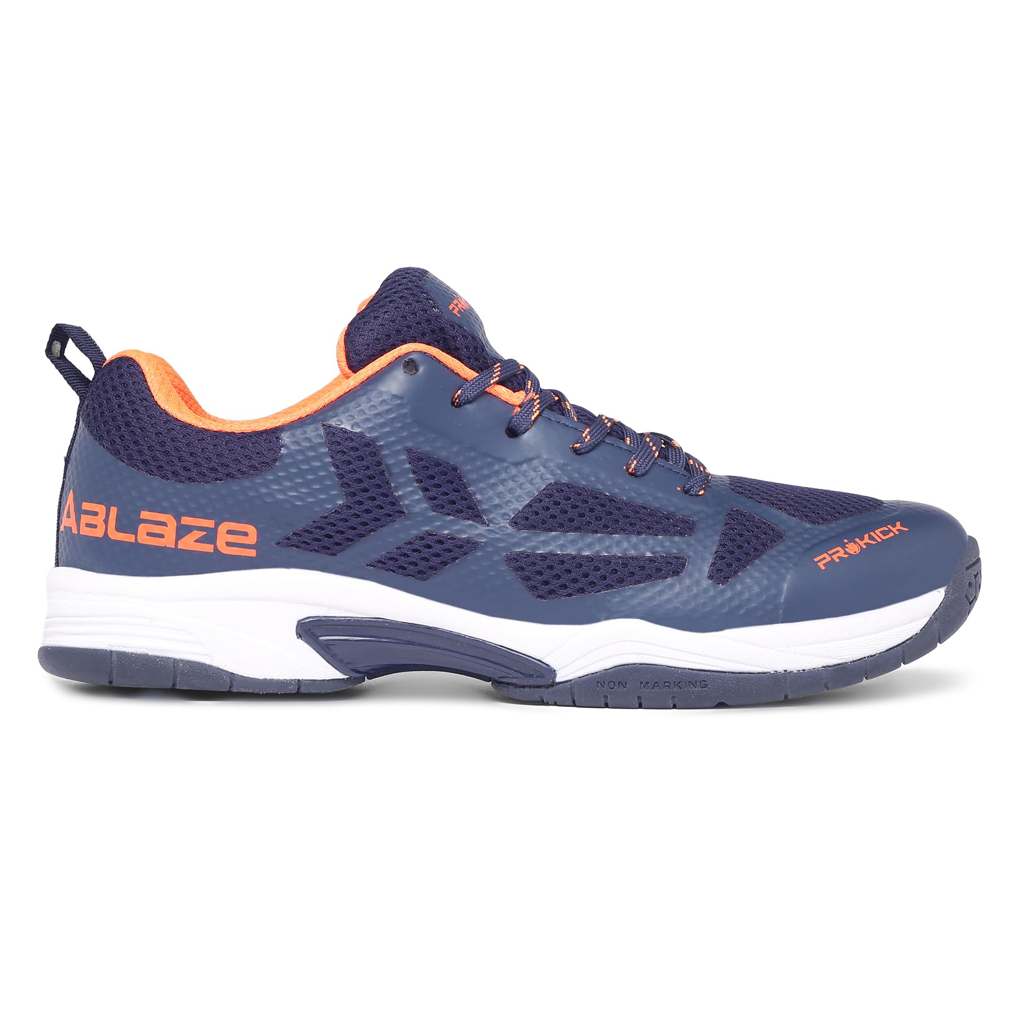 Prokick Ablaze Non Marking Badminton Shoes Shuttle Badminton Shoes for Men and Women Breathable Non-Marking All Court Shoes for Badminton, Volleyball, Tennis, Pickleball, Padel | Navy/Orange - 6 UK (B0C7WJC27Z) Amazon Price History, Amazon Price Tracker