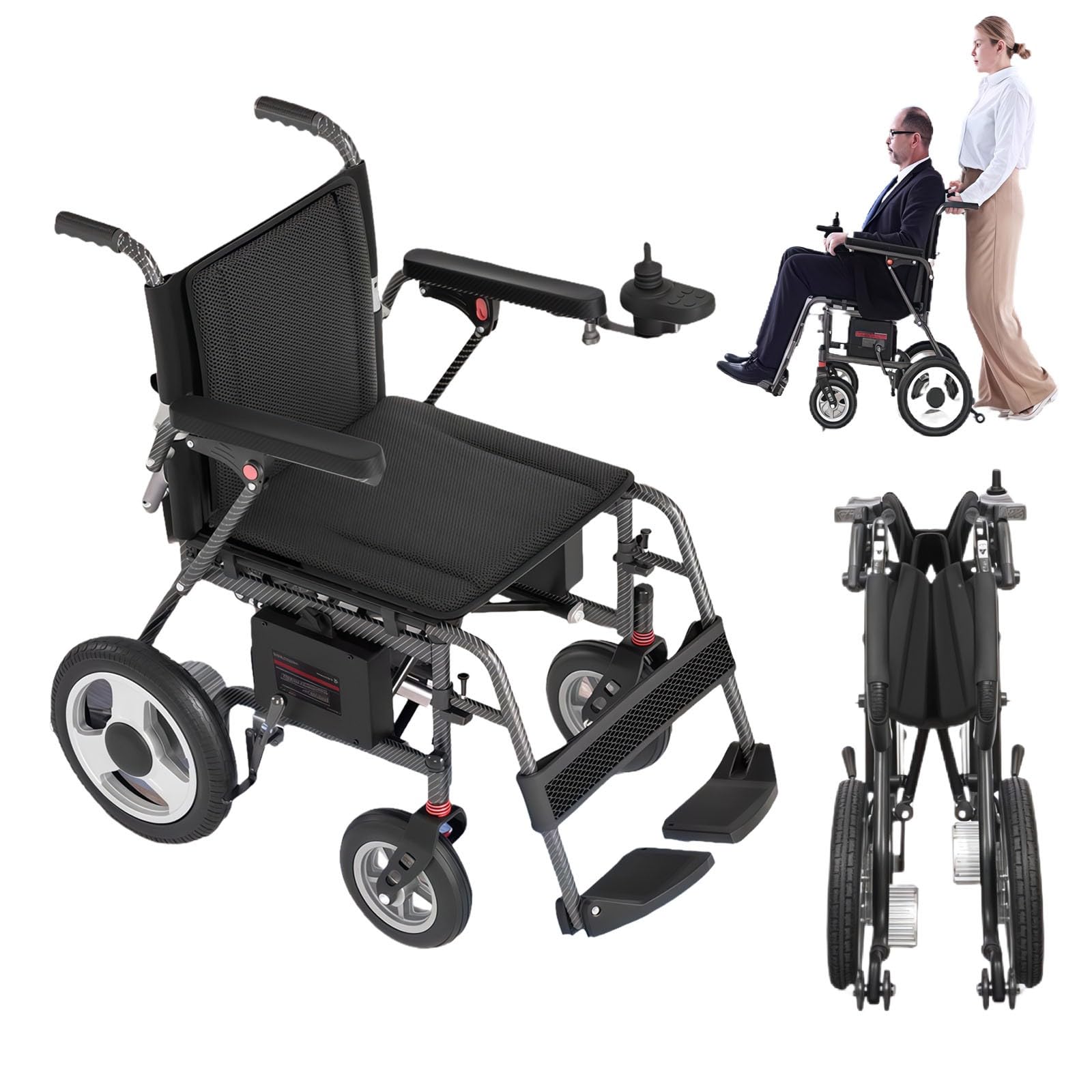Ultralekki elektryczny wózek inwalidzki dla seniorów, 14 kg, pojemność 100 kg, zmotoryzowany skuter mobilny, łatwy do transportu i przechowywania, kompaktowa konstrukcja dla dorosłych