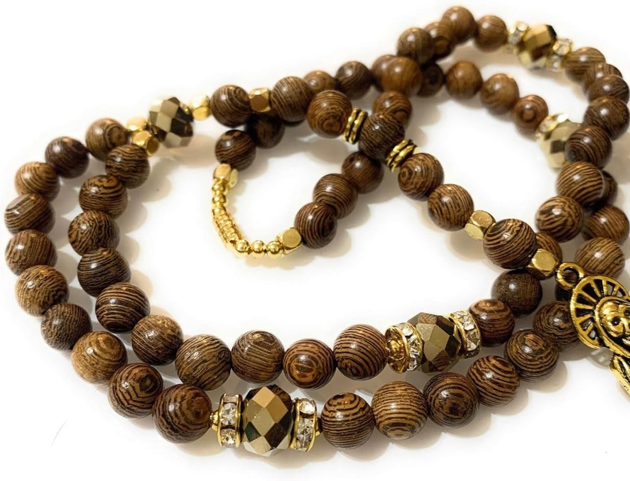 Wooden Holy Death's Necklace, Rosary Style - Image 3