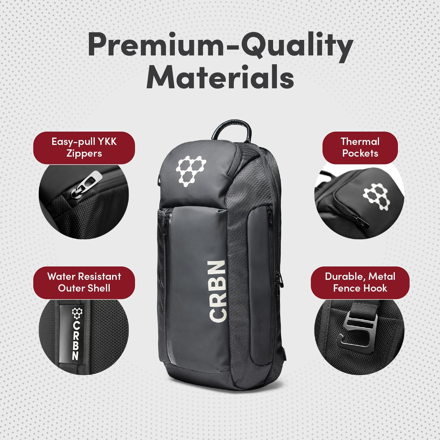 CRBN Pickleball Sling Bag - Pro Team Pickleball Bag - Water-Resistant Pickleball Paddle Bag Holds 3 Paddles, Balls & More - Image 6